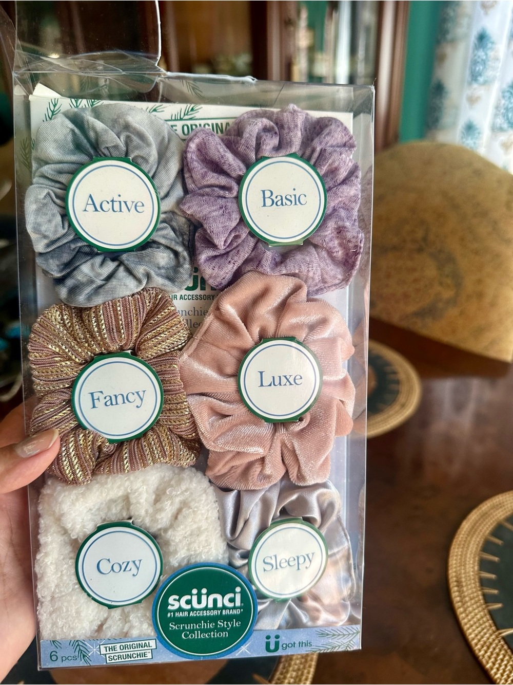 scünci 6-Piece Scrunchie Set — Pastel & Metallic Mix